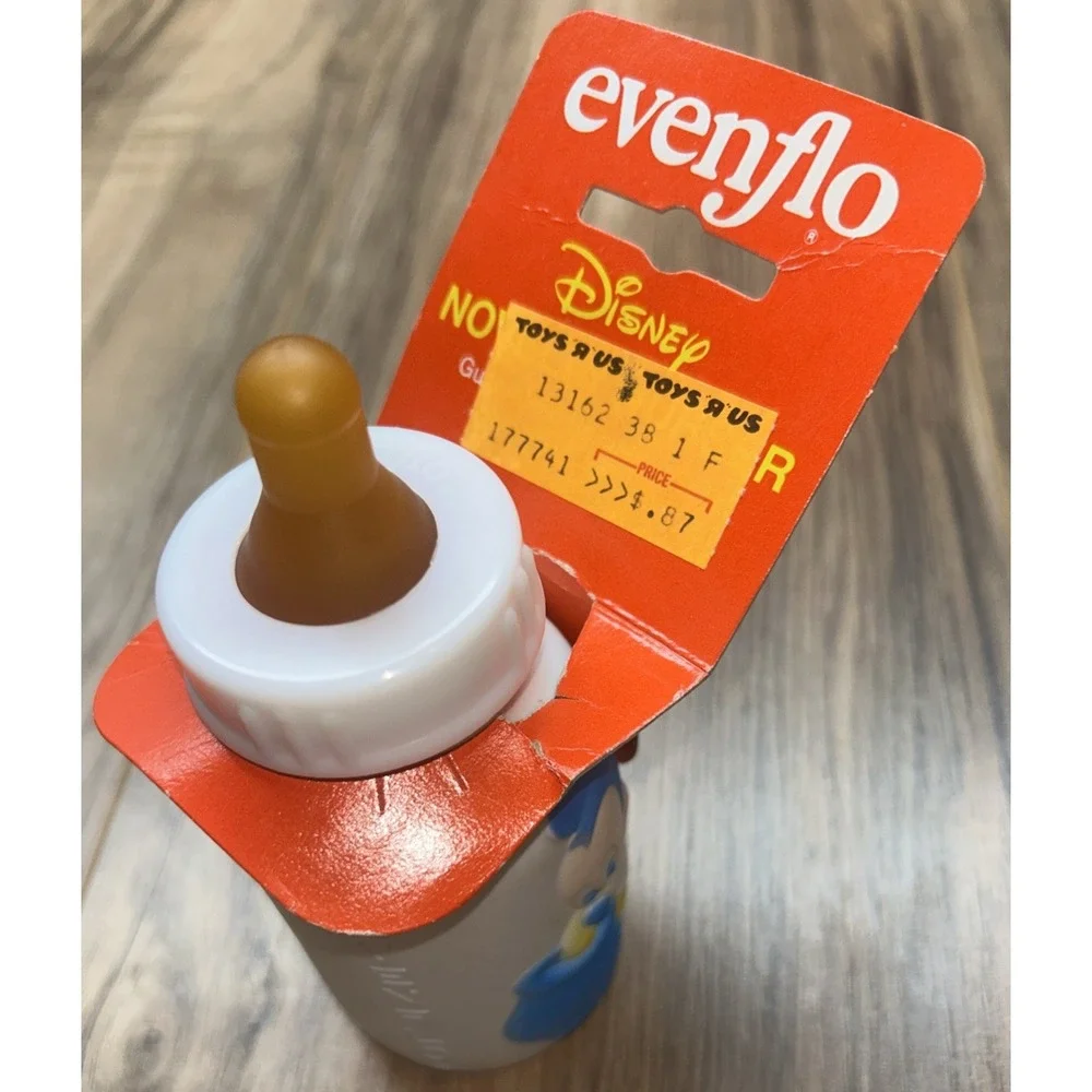 Vintage 1984‎ Evenflo Plastic Baby Bottle Walt Disney Mickey Mouse, 4oz